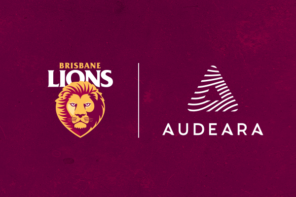 Brisbane Lions and Audeara logos